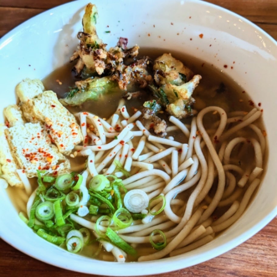 tempura udon | obon shokudo | vegan japanese comfort food for portland