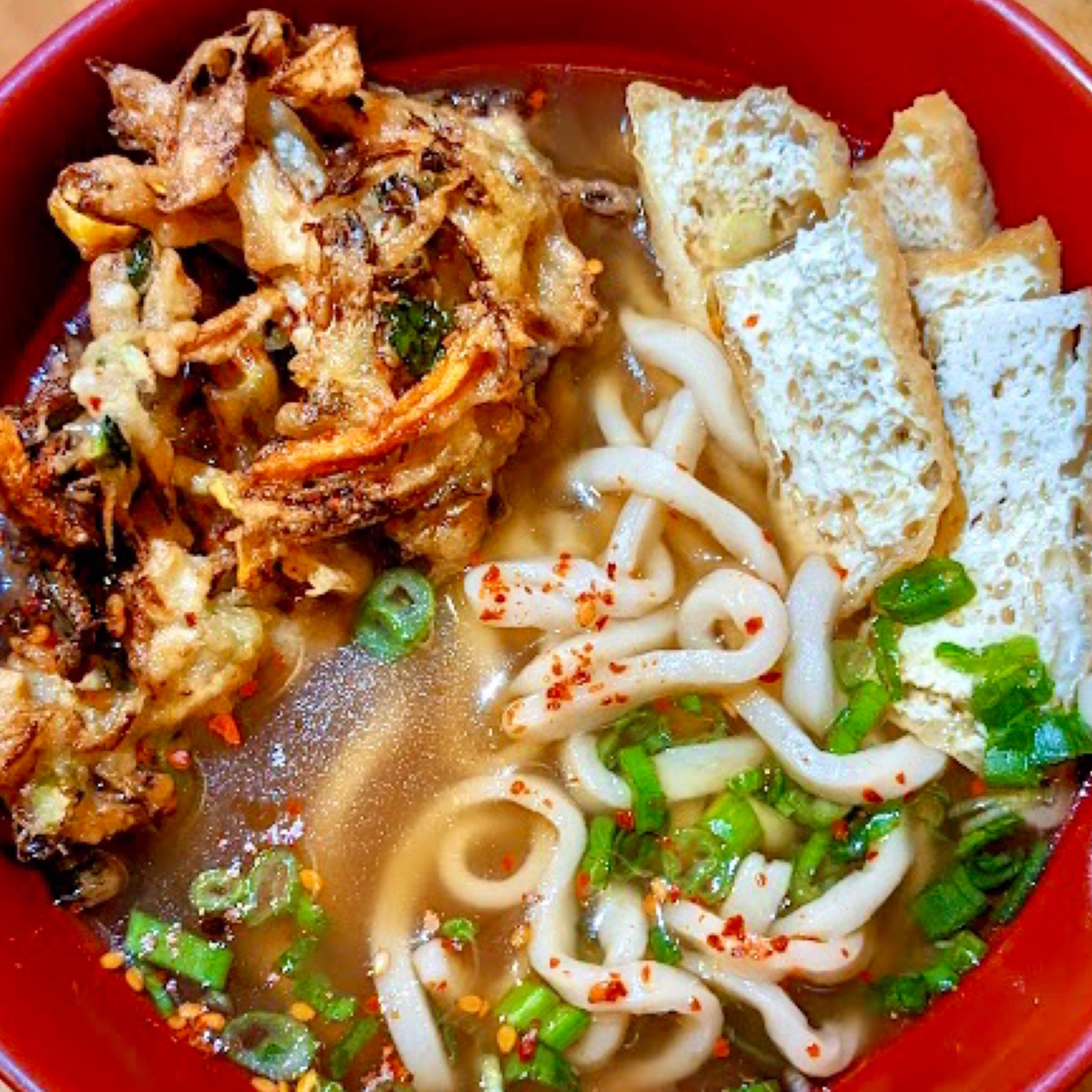 tempura udon | obon shokudo | vegan japanese comfort food for portland